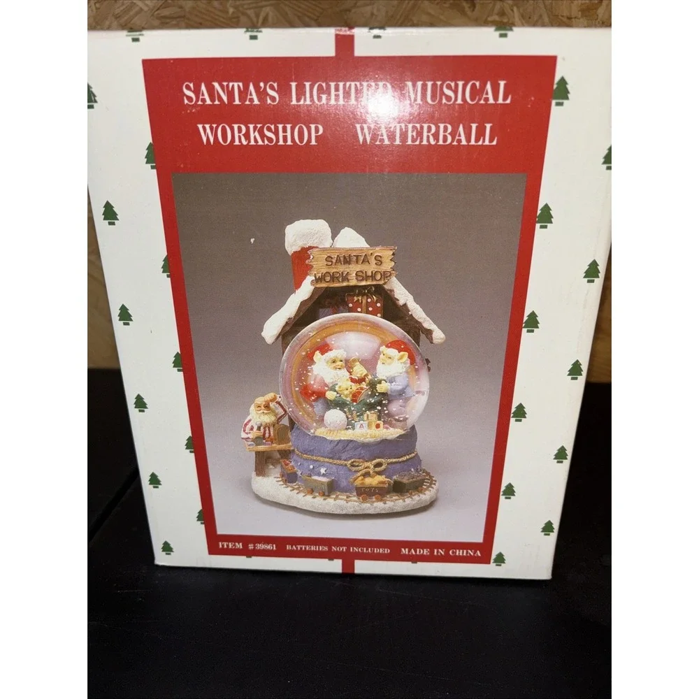 Santa's Lighted Musical Workshop Waterball Snowglobe‎ Style 7.5